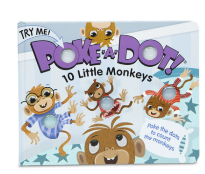 Ten Little Monkeys Poke-A-Dot Book - CR Toys