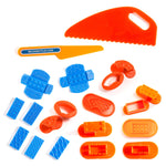 Mad Mattr Quantum Tool Box set with orange and blue plastic molding tools, cutters, and texture stamps
