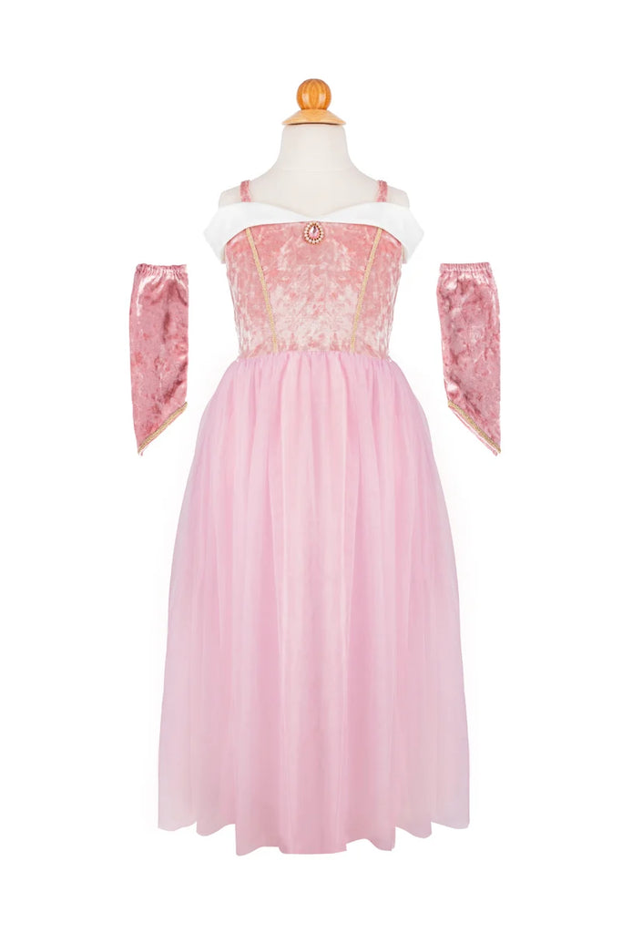 Gown | Velvety Soft Sleeping Sweetheart Princess Gown With Arm Warmers | Size 3-4 - 1