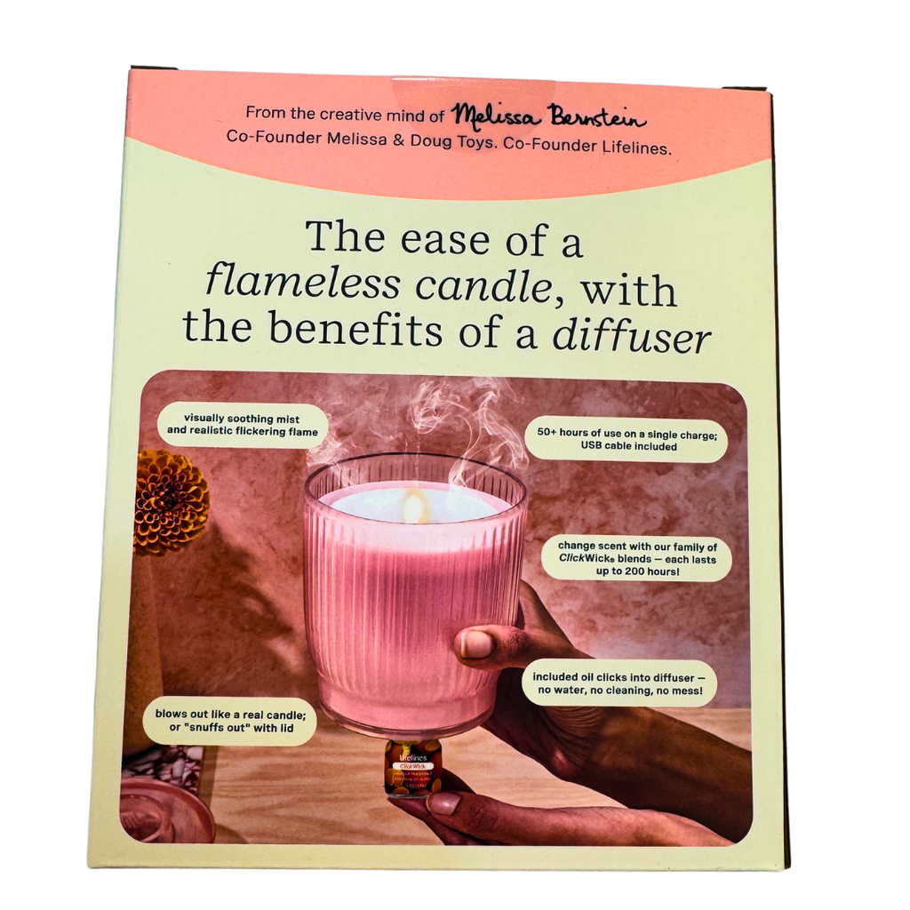 Lifelines Flameless Candle Diffuser | Blush Pink w/ Vanilla Tangerine Essential Oil Scent - 4