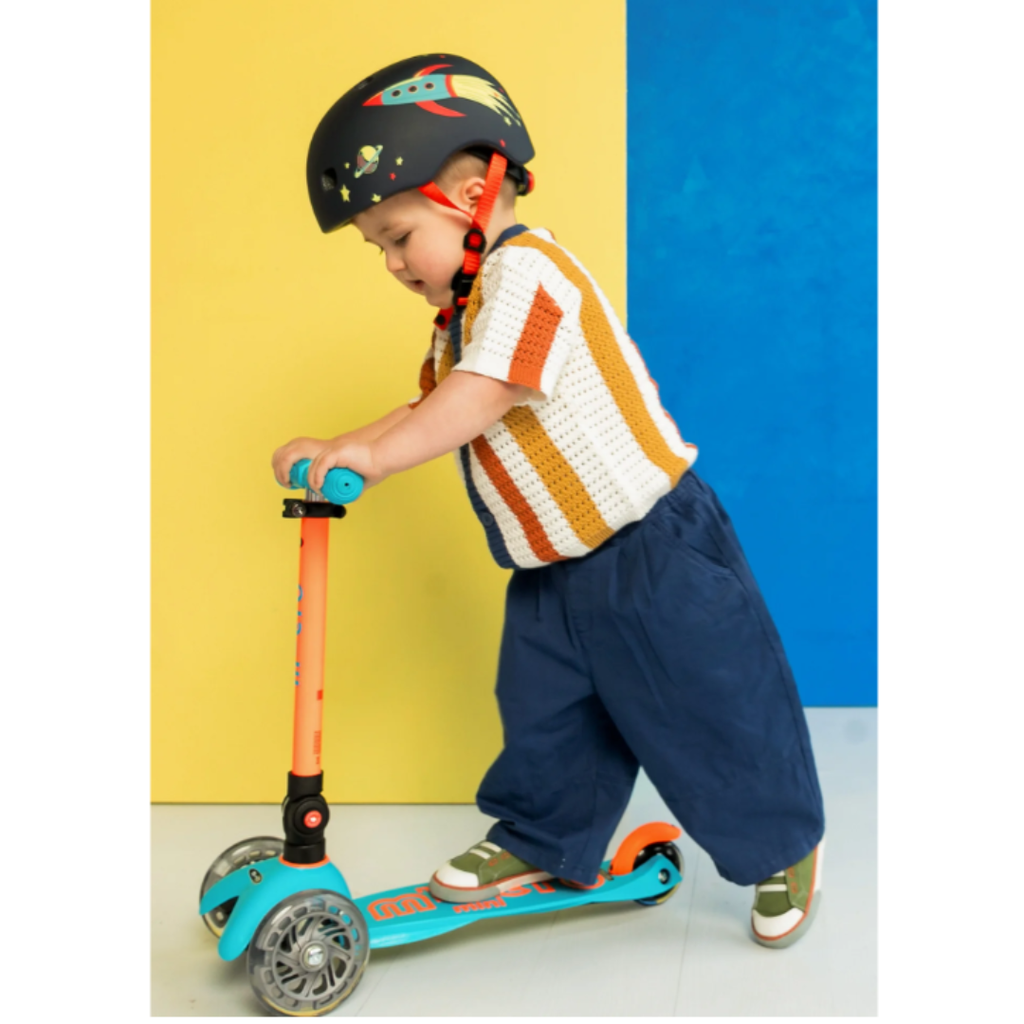 Micro Mini Foldable LED Scooter | Neon Sunset Orange/Aqua 2-5 Years - 5
