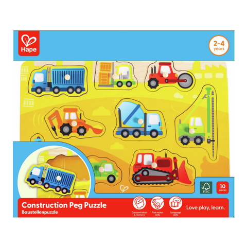 Peg Puzzle | Construction Vehicles 18M+ - 1