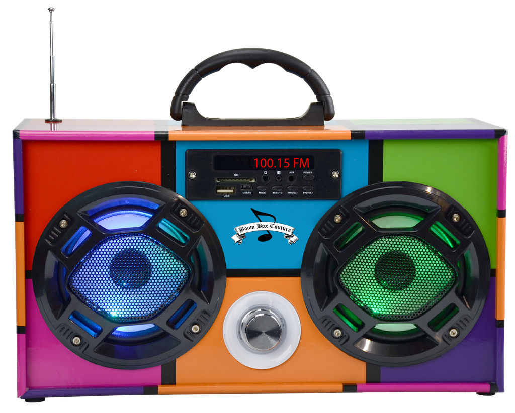 Bluetooth Fm Radio W Led Speaker Retro Boom Box For Ages 8+