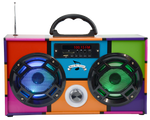 Bluetooth Fm Radio W Led Speaker Retro Boom Box For Ages 8+