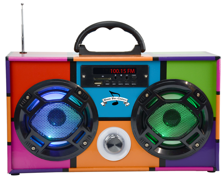 Bluetooth Fm Radio W Led Speaker Retro Boom Box For Ages 8+