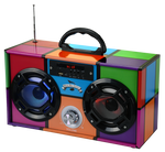 Bluetooth Fm Radio W Led Speaker Retro Boom Box For Ages 8+