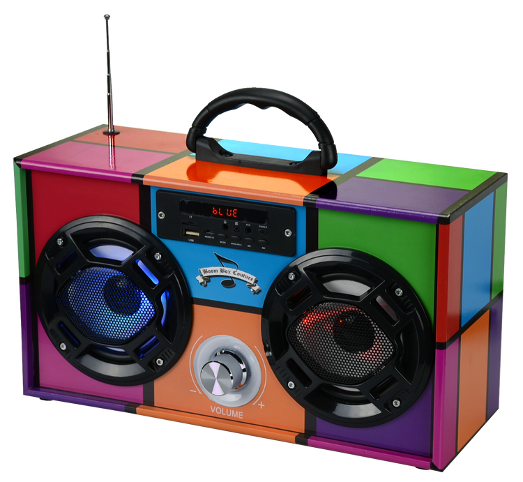 Bluetooth Fm Radio W Led Speaker Retro Boom Box For Ages 8+