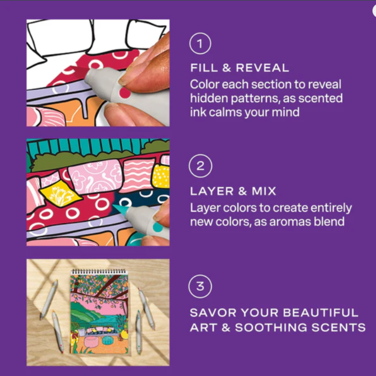 Lifelines | FlowArt | Scented Color-to-Reveal Citrus Coastlines - 5