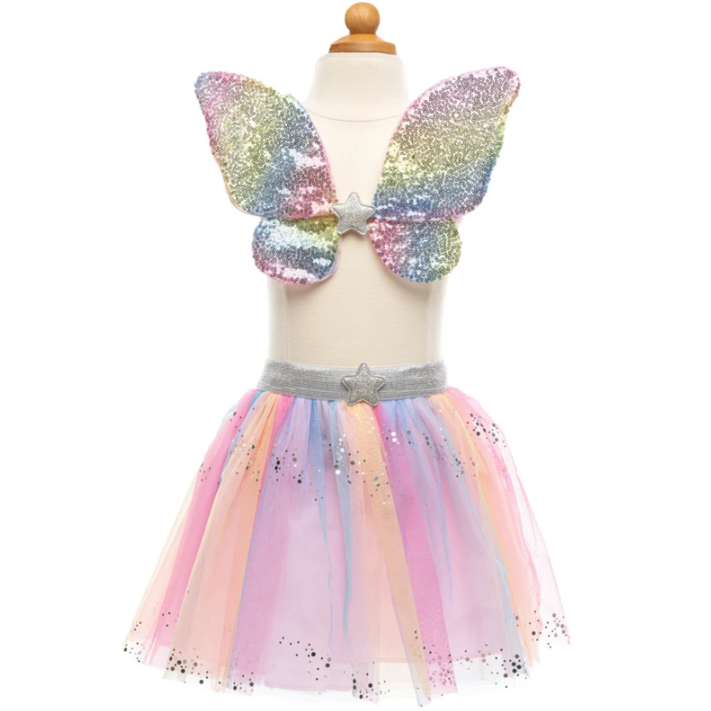 Skirt | Rainbow Sequins Skirt With Wings & Wand | Size 4-6 - 2