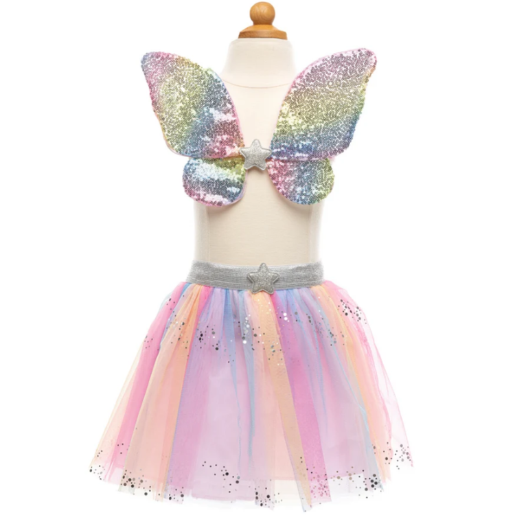 Skirt | Rainbow Sequins Skirt With Wings & Wand | Size 4-6 - 2