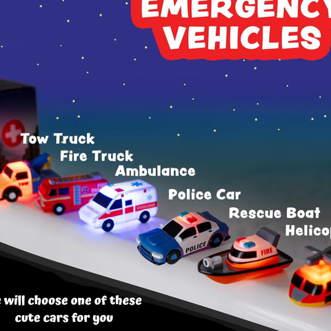 Tub Works | Emergency Cars | Light Up | Mold Free Bath Toy | Ages 1+ - 1
