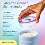 Lifelines Flameless Candle Diffuser | Bubble Periwinkle w/ Very Vanilla Essential Oil Scent - 3
