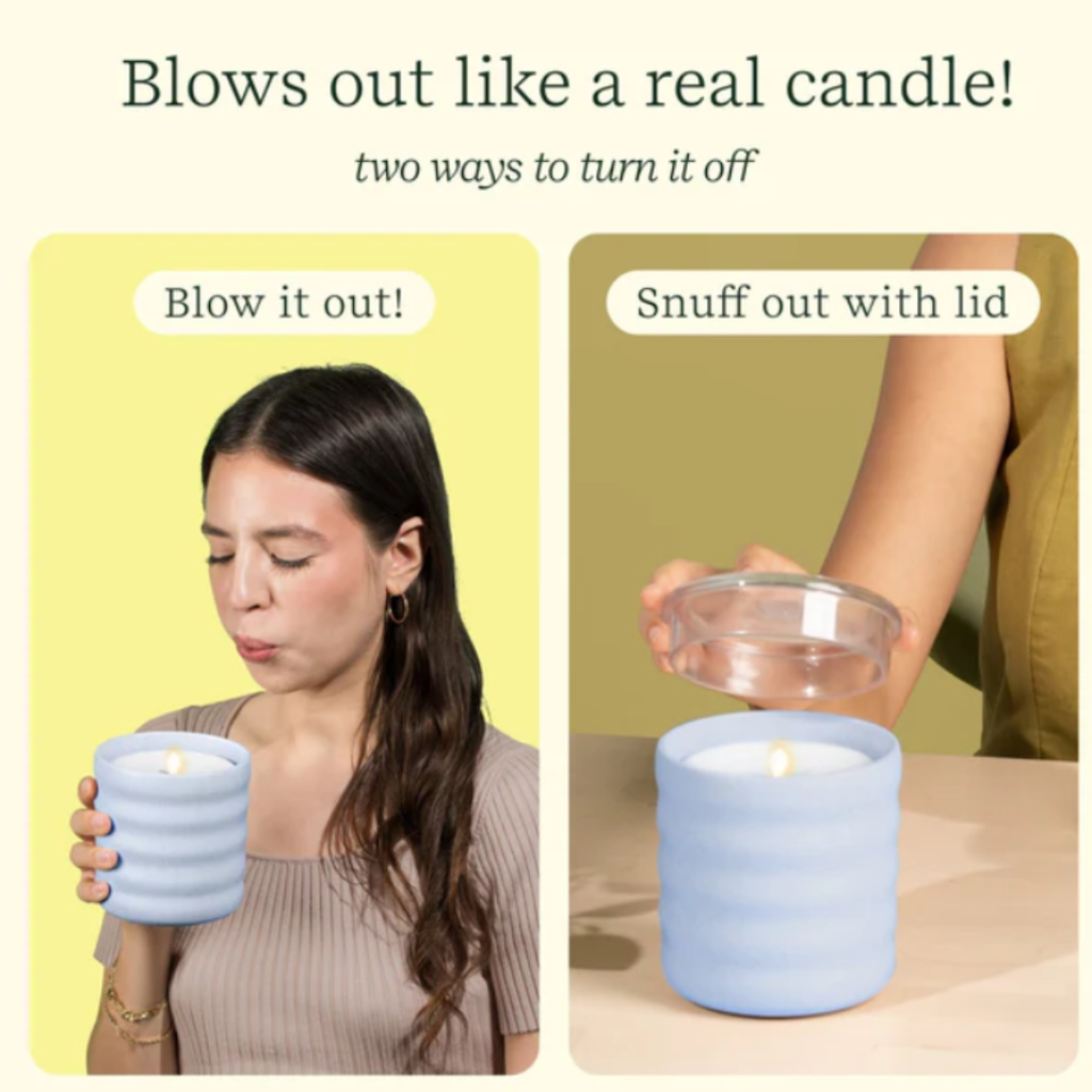 Lifelines Flameless Candle Diffuser | Bubble Periwinkle w/ Very Vanilla Essential Oil Scent - 4