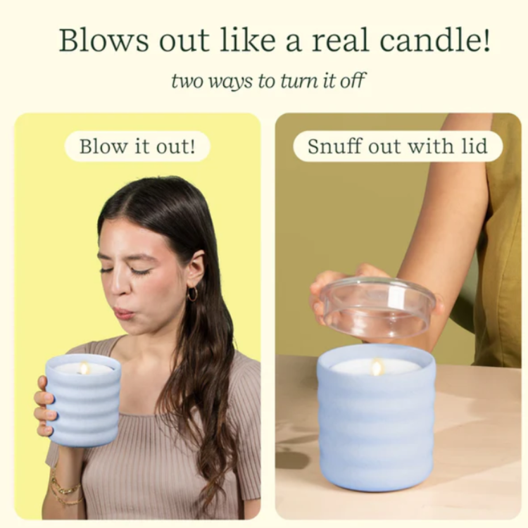 Lifelines Flameless Candle Diffuser | Bubble Periwinkle w/ Very Vanilla Essential Oil Scent - 4