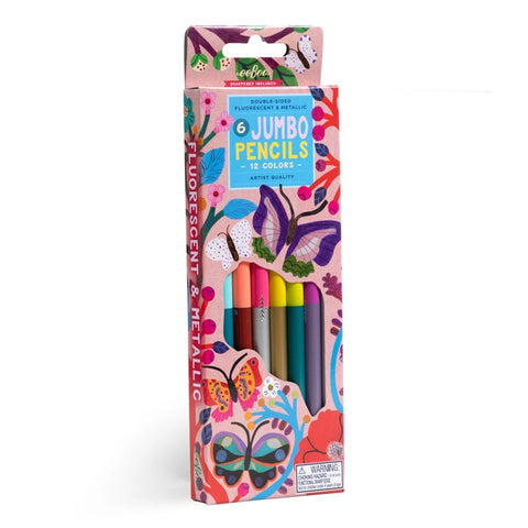Butterflies 6 Jumbo Double-Sided Special Pencils