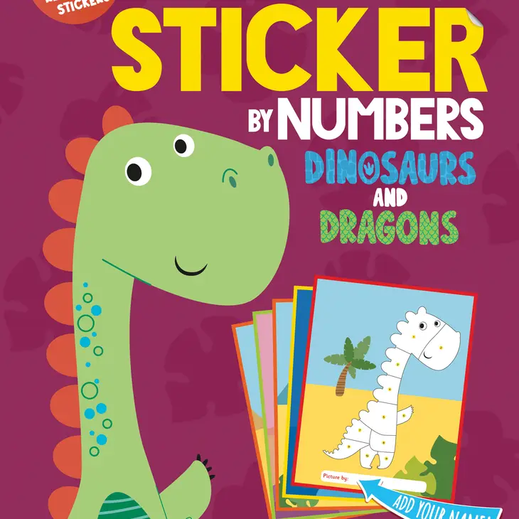 My First Sticker By Numbers: Dinosaurs And Dragons Activity Book - CR Toys