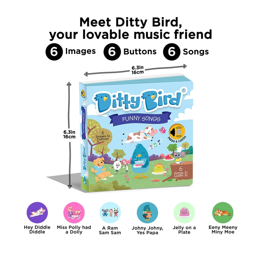 Ditty Bird | Sound Book Funny Songs USB-Rechargeable 1+ - 2