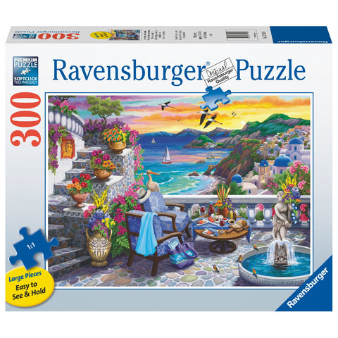 Puzzle | Santorini Sunset | 300 pc Large Format - CR Toys