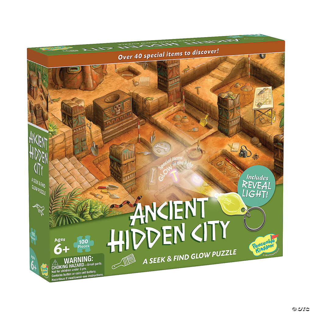 Seek & Find Glow Puzzle: Ancient Hidden City 100pc Puzzle for Ages 6+