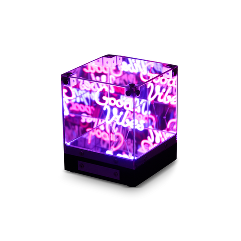 LED 3D Mirror Cube | Good Vibes - 1
