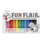 Fun Flair | Face & Body Color Gel Sticks Set of 12 - CR Toys