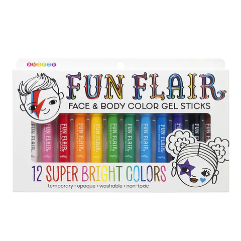 Fun Flair | Face & Body Color Gel Sticks Set of 12 - CR Toys