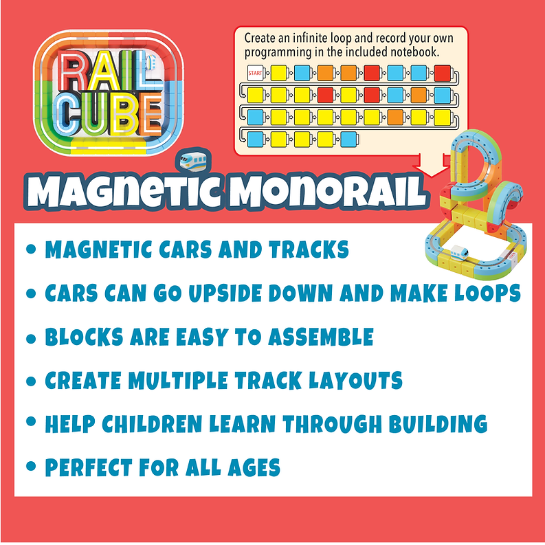 Rail Cube Magnetic Monorail Deluxe Block Set