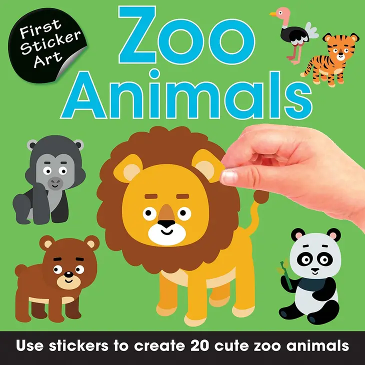 First Sticker Art: Zoo Animals (Create 20 Cute Zoo Animals!) Activity Book - CR Toys