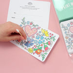 Paint with water Valentine Cards- Floral for Ages 4+