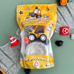 Construction Mini KidDough Play Pack with toy bulldozer and cookies and cream scented dough