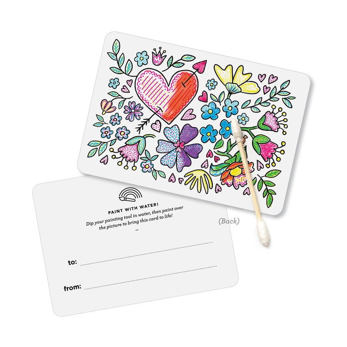 Paint with water Valentine Cards- Floral for Ages 4+