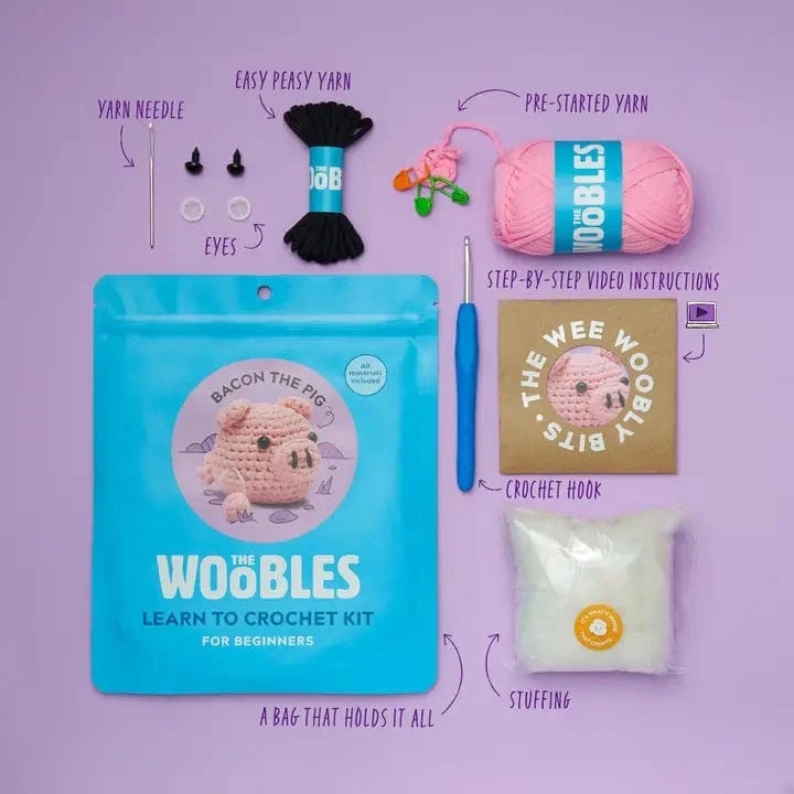 Wobbles Crochet Kit | Bacon the Pig