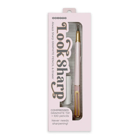 Look Sharp Pencil & Eraser Set - Blush