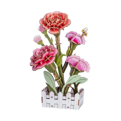 Hands Craft | Carnation Bloom Wodden Flower Set 12+ - 1