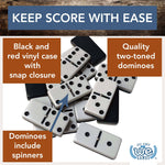 Dominoes | Double 6 | Black & White | Club Size Game - 7
