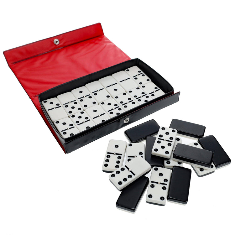 Dominoes | Double 6 | Black & White | Club Size Game - 12