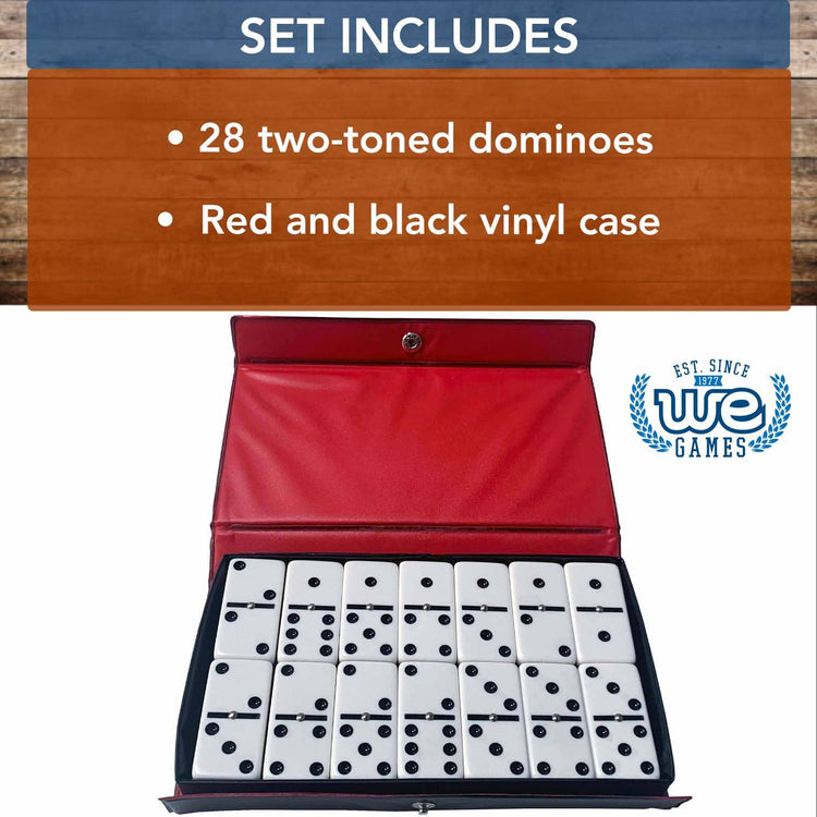 Dominoes | Double 6 | Black & White | Club Size Game - 3