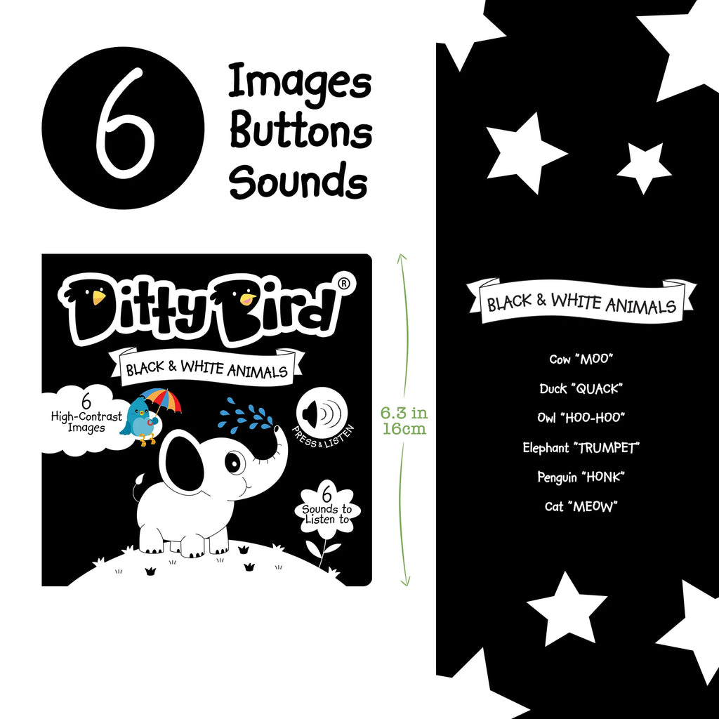 Ditty Bird | Black And White Sound Book New Born