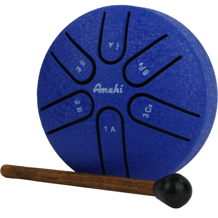 Steel Tongue Drum | Blue 3" With Carrying Bag