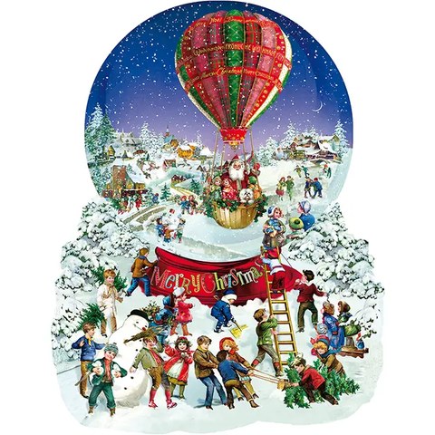 Old Fashioned Snow Globe Shaped Puzzle 1000pc