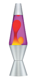 Lava Lamp | 14.5 Inch Yellow Purple Silver - 1