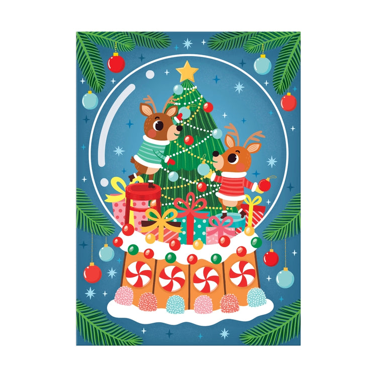 Puzzle Ornament 48 pc Mini Puzzle | Reindeer Snowglobe 4+ - 4