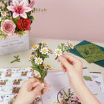 Hands Craft | Wooden Flower Puzzle Basket 12+ - CR Toys