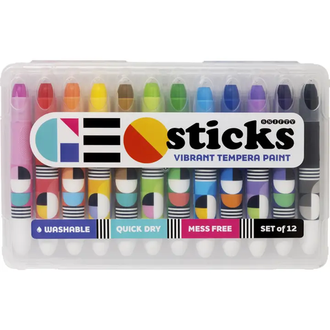 Geo Sticks | Vibrant Tempera | Paint Set of 12 3+ - 1