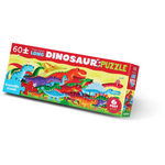 Crocodile Creek Super Duper Long 60-piece Dinosaur Puzzle box featuring colorful cartoon dinosaurs