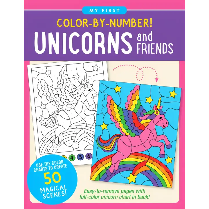 My First Color By Number Book | Unicorn and Friends - CR Toys