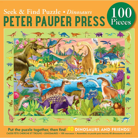 Dinosaurs | Seek & Find 100-Piece Jigsaw Puzzle - 1