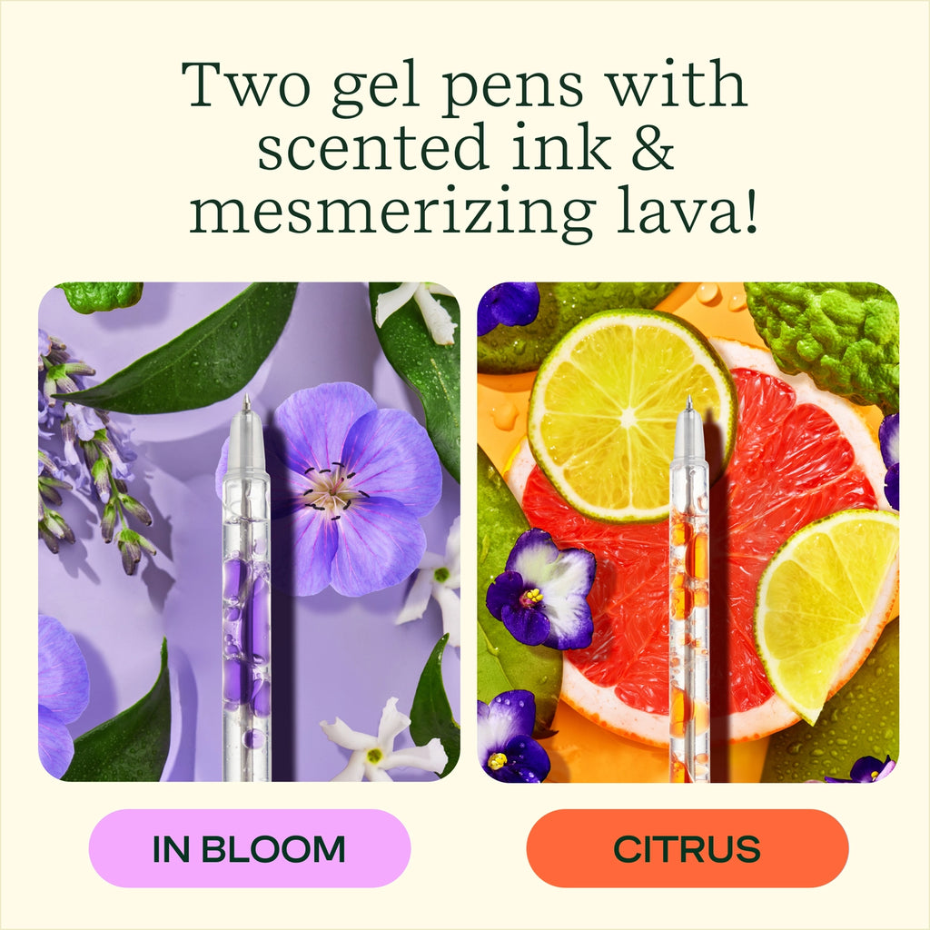 Scented Lava Pen Set | 2-Pack | Purple/Orange - 2