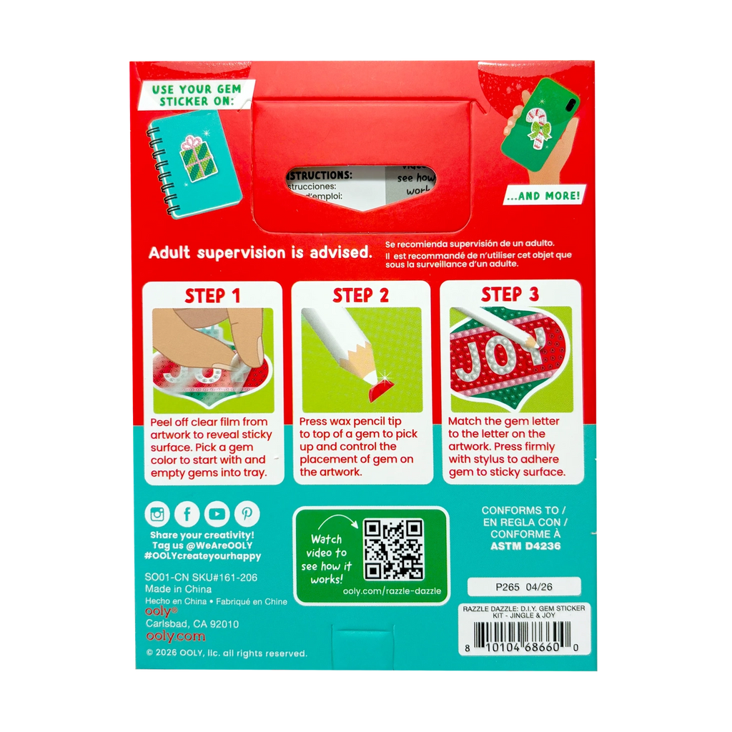 Jingle & Joy Razzle Dazzle DIY Gem Sticker Kit 6+ - 5
