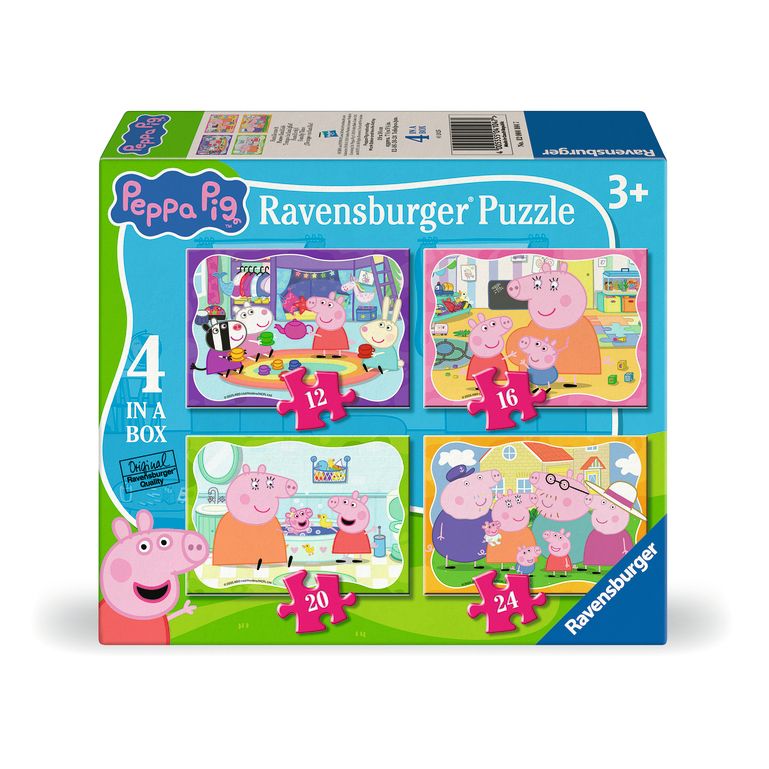 Puzzle | Peppa Pig, | 4 in a Box 12/16/20/24p - CR Toys
